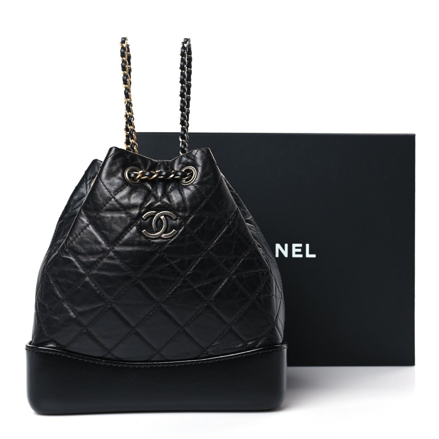 Chanel Aged Calfskin Quilted Small Gabrielle Backpack Black 3 of 10