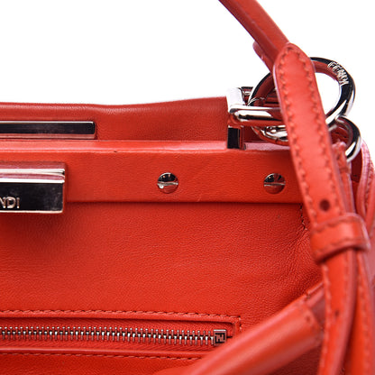 Fendi Nappa Mini Peekaboo Iconic Satchel Papavero 12 of 16