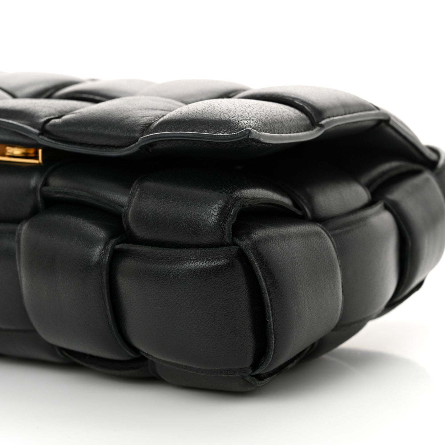 Nappa Maxi Intreccio Padded Cassette Crossbody Bag Black