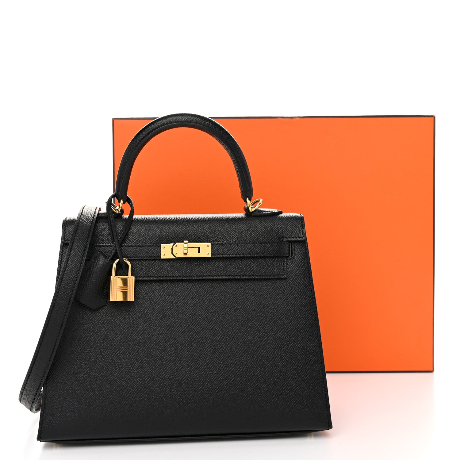 Hermes Epsom Horseshoe Kelly Sellier 25 Black Rouge Grenat 11 of 11