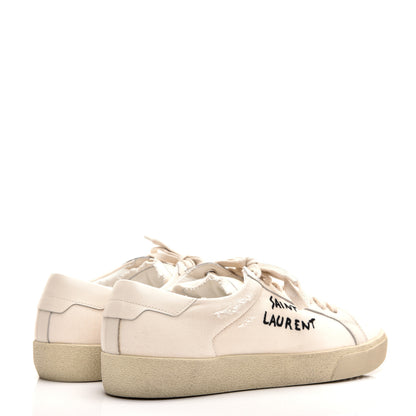 Saint Laurent Distressed Canvas Mens Elba Light Alpha Sigma Sneakers 39 White 1 of 8