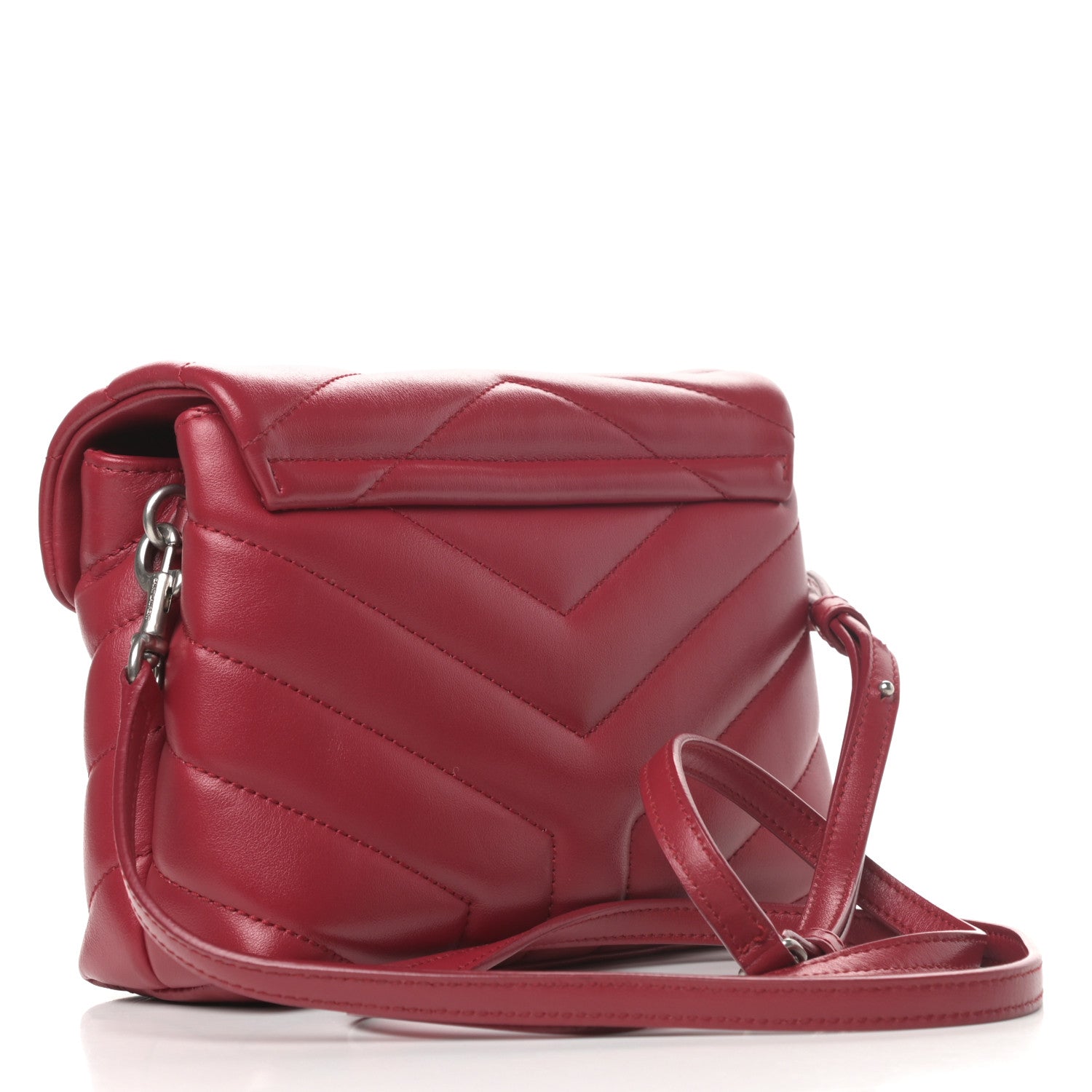 Saint Laurent Calfskin Y Quilted Monogram Toy Loulou Crossbody Bag New Lipstick 3 of 9