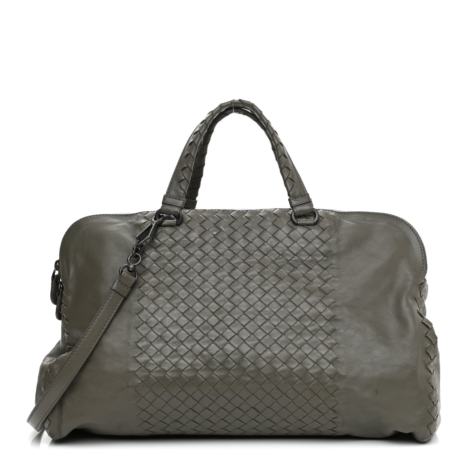 Bottega Veneta Calfskin Intrecciato Large Leggero Tote Kaki Fondente 1 of 14
