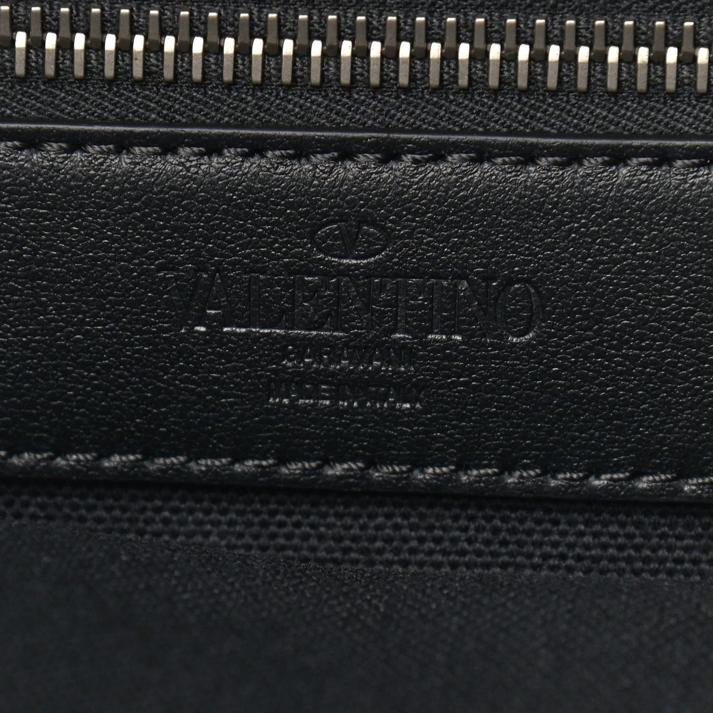 Grained Calfskin Rockstud Backpack Black