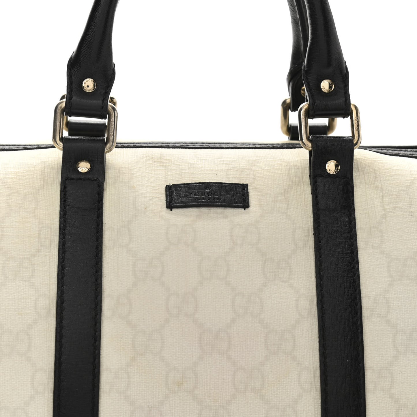 GG Plus Monogram Medium Joy Boston White Black