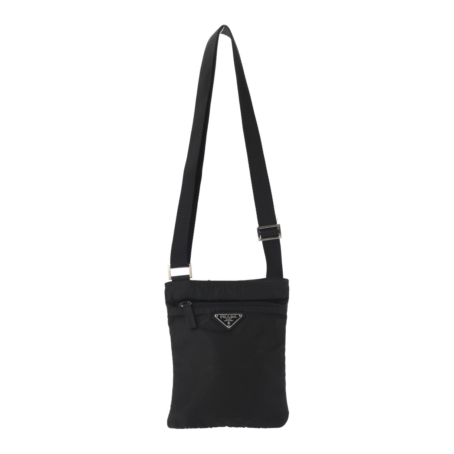 Prada Tessuto Nylon Flat Messenger Bag Black 1 of 7