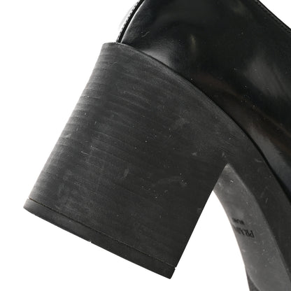 Prada Spazzolato Metal Triangle Logo Lace Up 85mm Loafers 40 Black 10 of 13