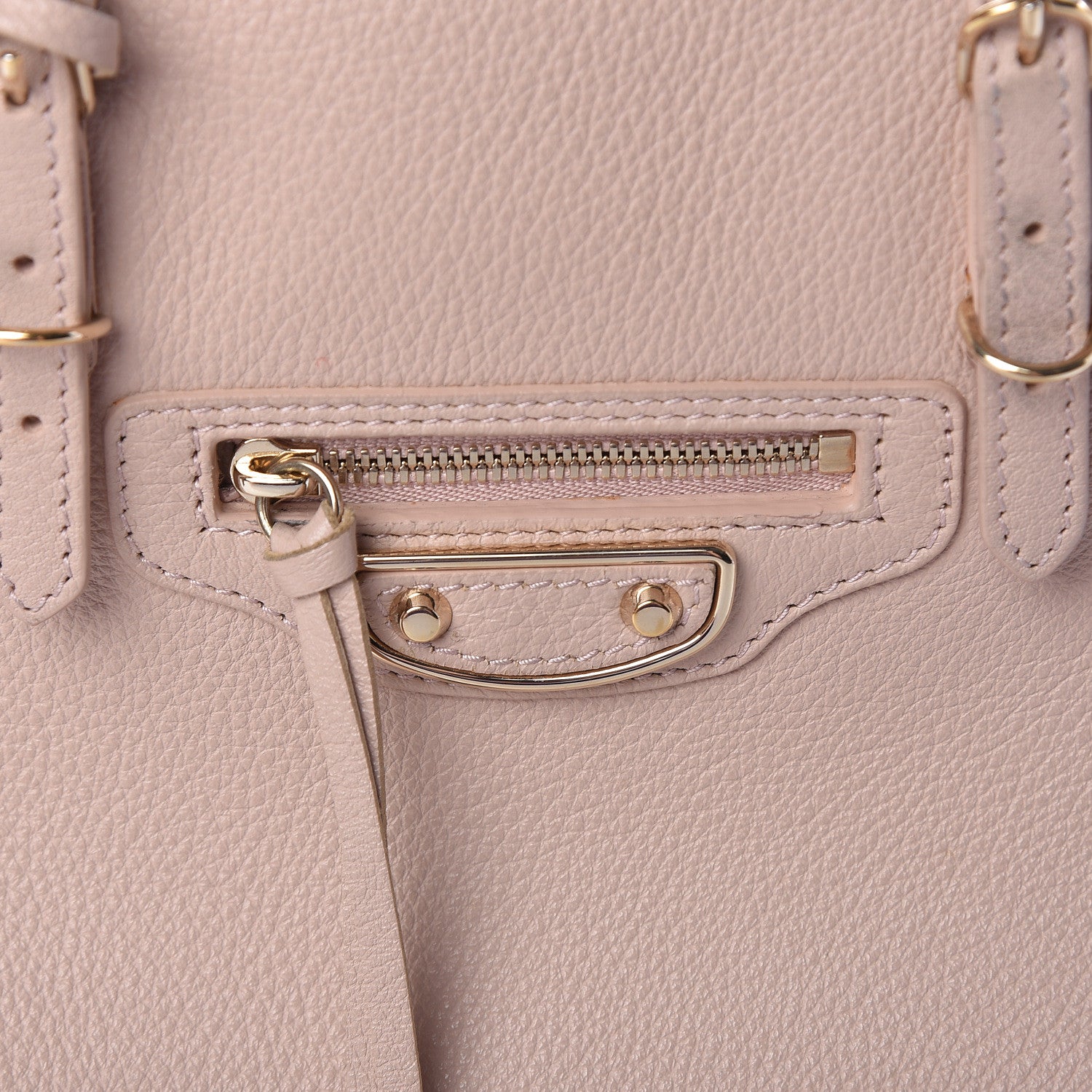Balenciaga Grained Calfskin Gold Metallic Edge Hardware Papier Mini A4 Tote Rose Des Sables 8 of 15