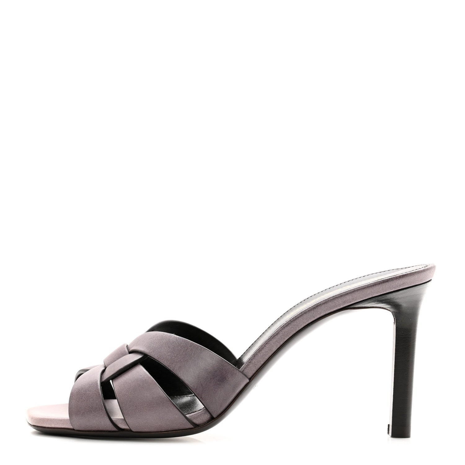 Saint Laurent Calfskin Tribute 85 Slide Sandals 36.5 Iris 1 of 8