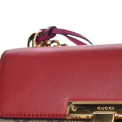 Gucci GG Supreme Monogram Calfskin Small Padlock Shoulder Bag Beige Hibiscus Red New Rosette 11 of 11