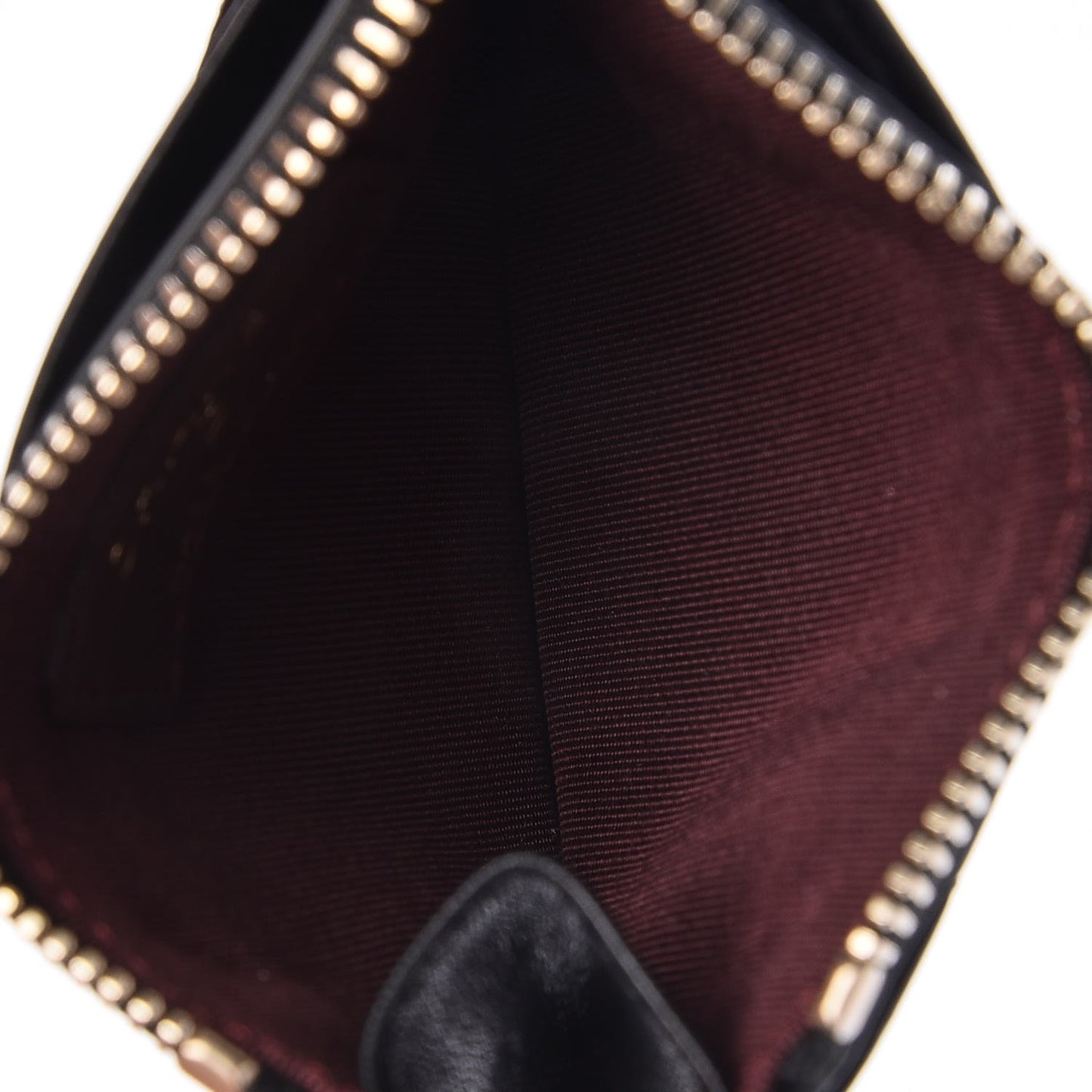 Lambskin Quilted Zip Card Holder Black