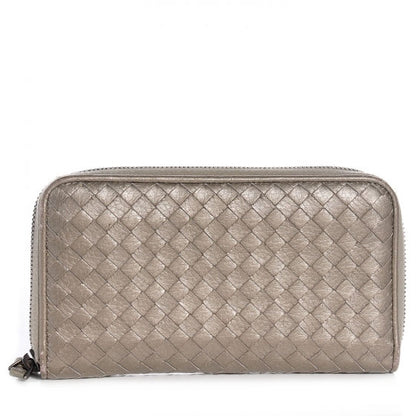 Bottega Veneta Cervo Metal Intrecciato Zip Around Wallet 1 of 8