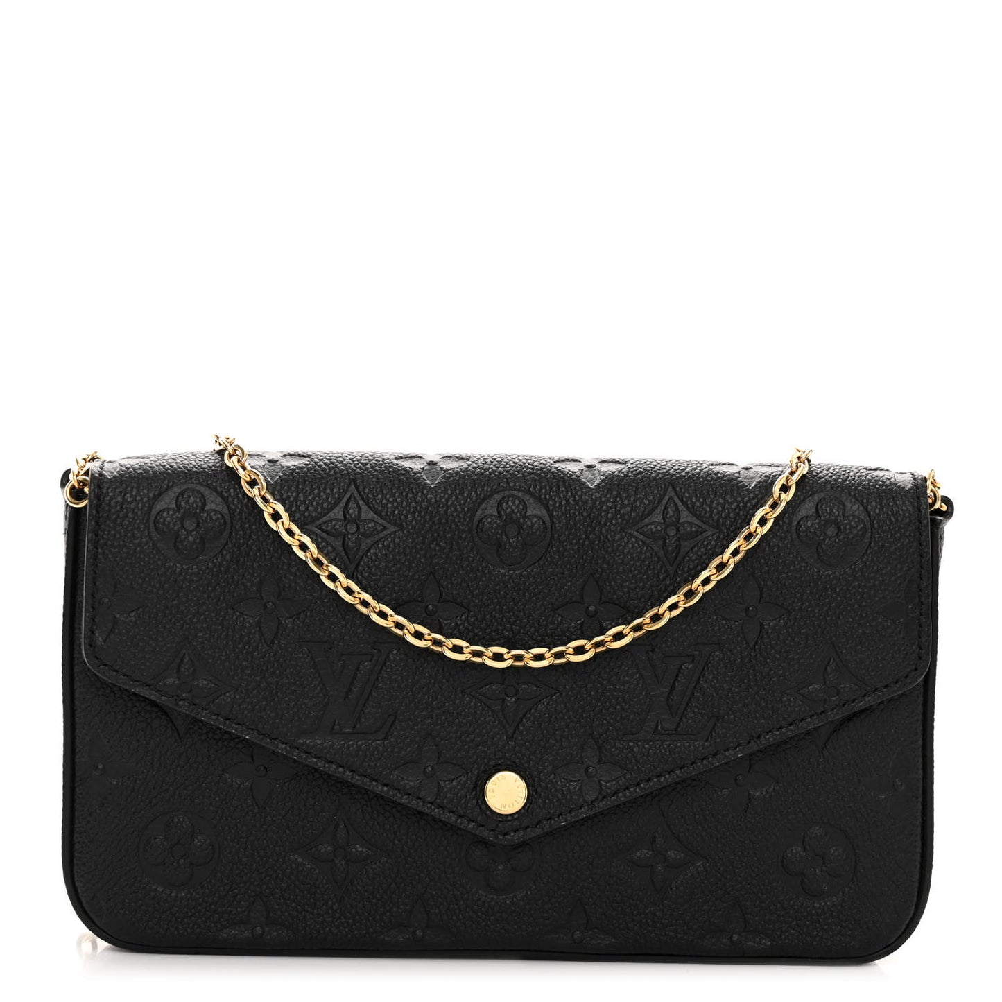 LOUIS VUITTON Empreinte Pochette Felicie Chain Wallet Black