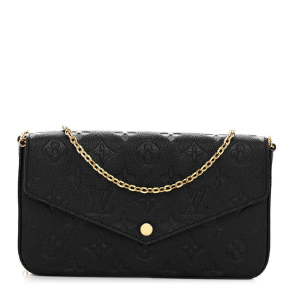 Louis Vuitton LOUIS VUITTON Empreinte Pochette Felicie Chain Wallet Black 1 of 10