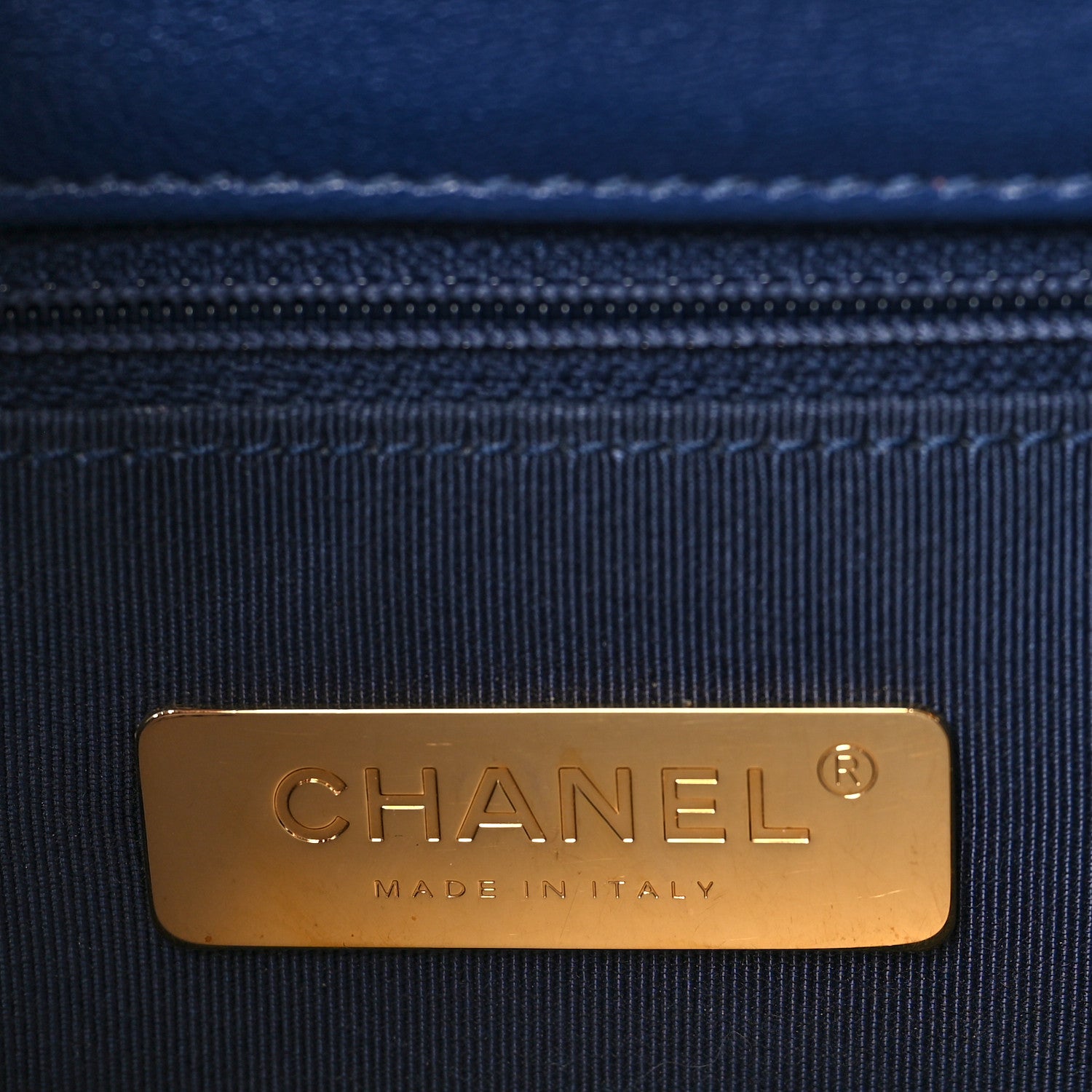 Chanel Goatskin Quilted Large Chanel 19 Flap Dark Blue 6 of 9