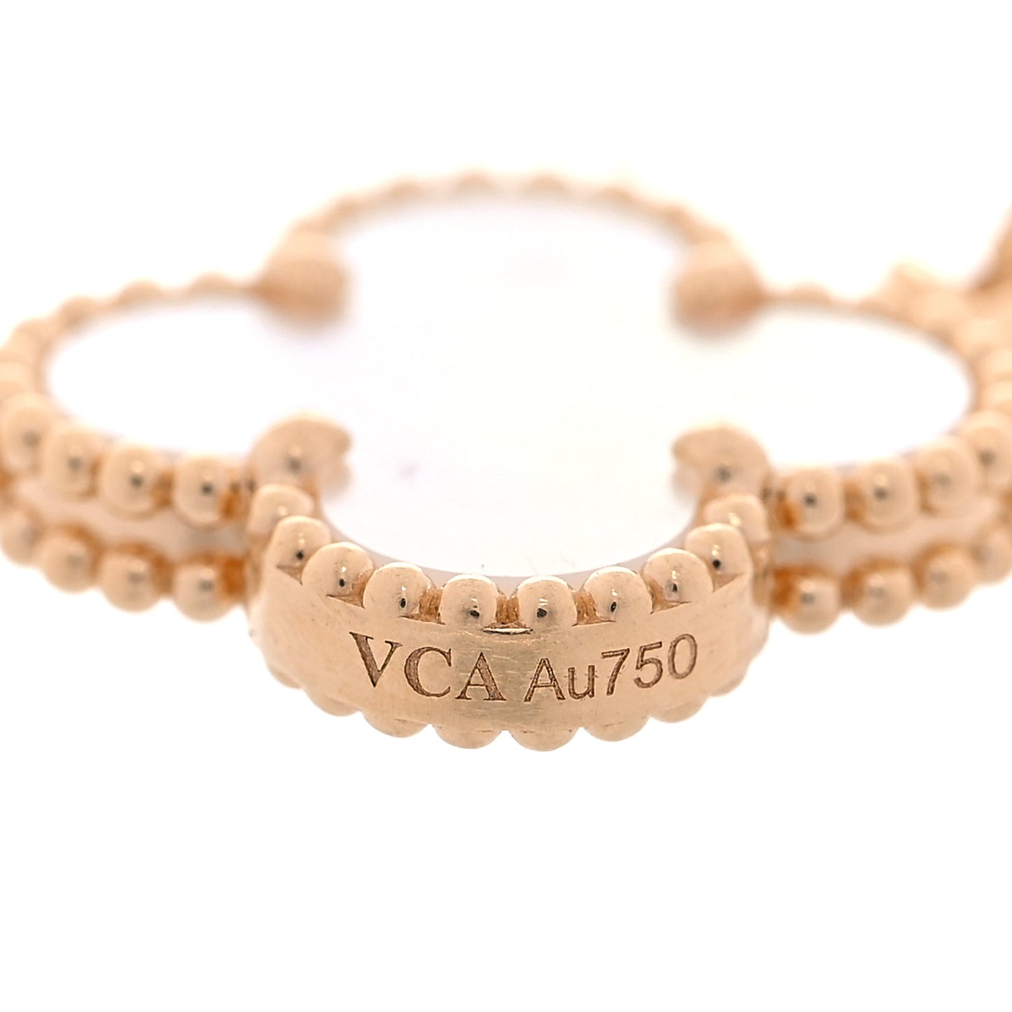 18K Yellow Gold Mother of Pearl 5 Motifs Vintage Alhambra Bracelet