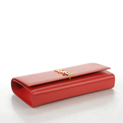Saint Laurent Grain De Poudre Classic Monogram Clutch New Red 4 of 7