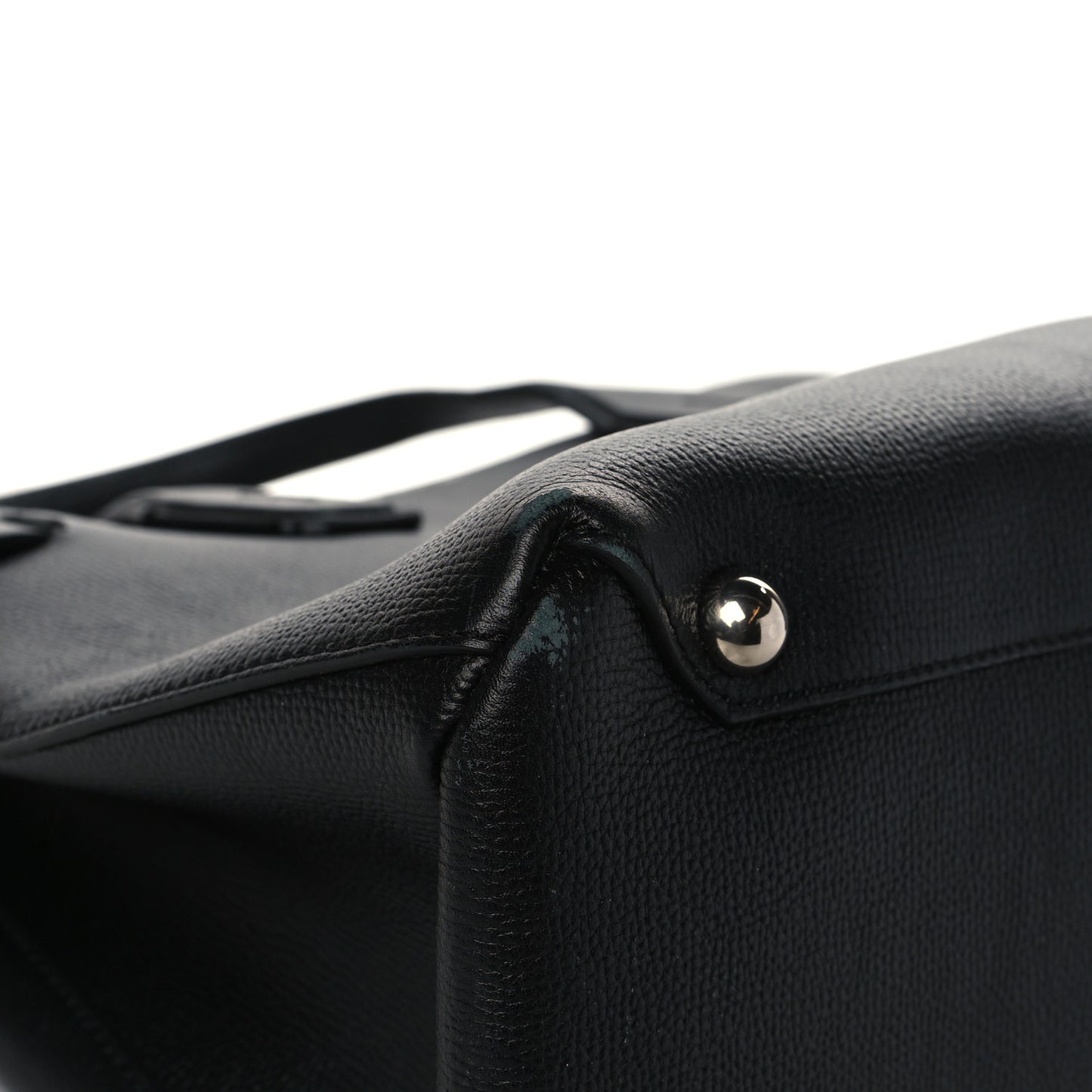 Grainy Calfskin Vintage Check Medium Banner Tote Black