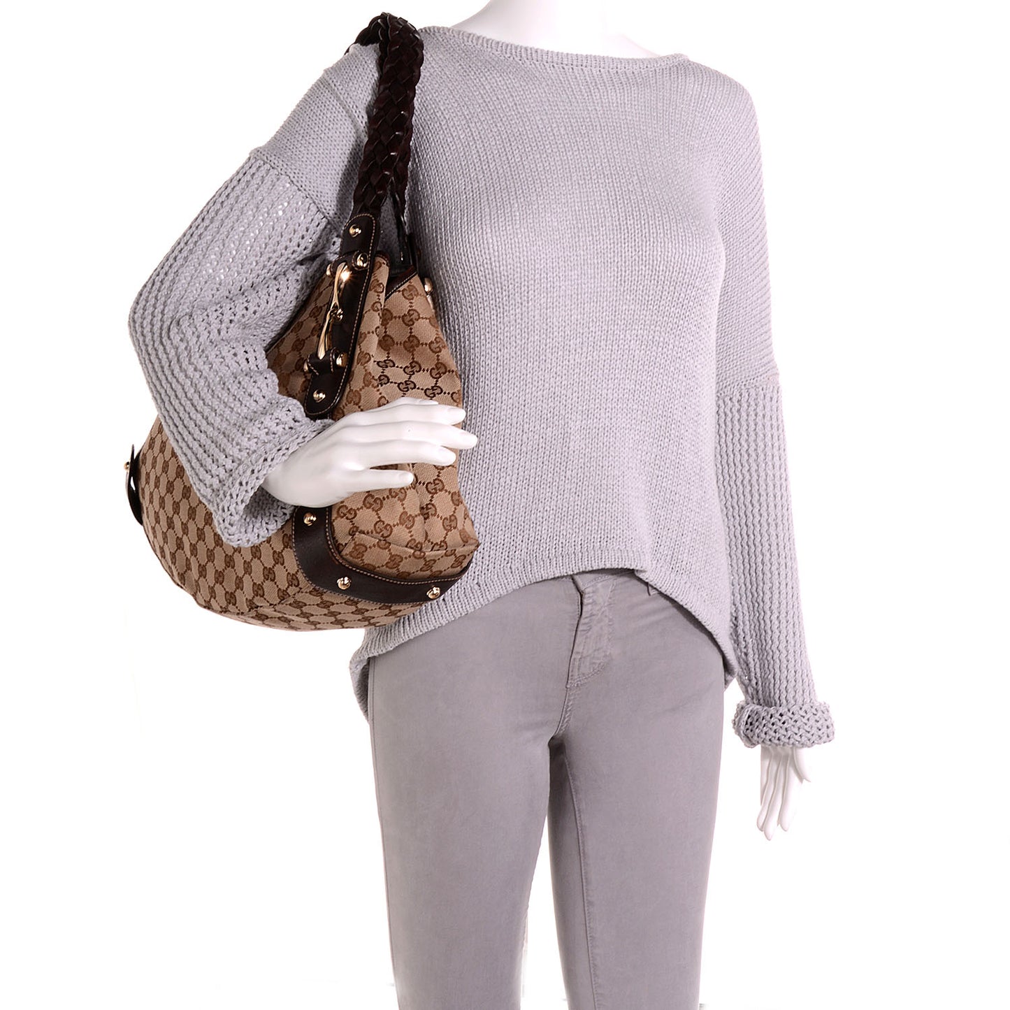Monogram Medium Pelham Tote Brown