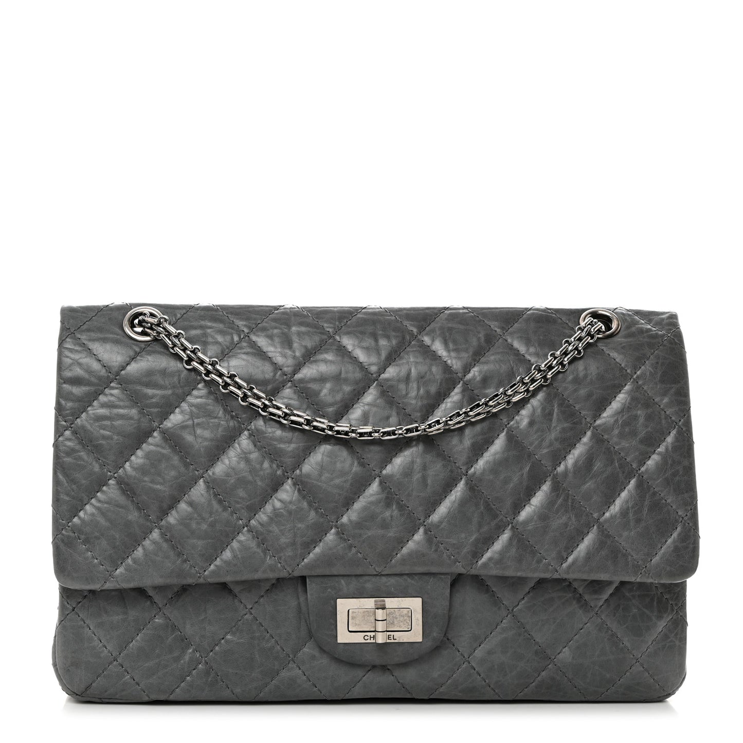 Aged Calfskin Quilted 50th Anniversary 2.55 Reissue 227 Flap Grey