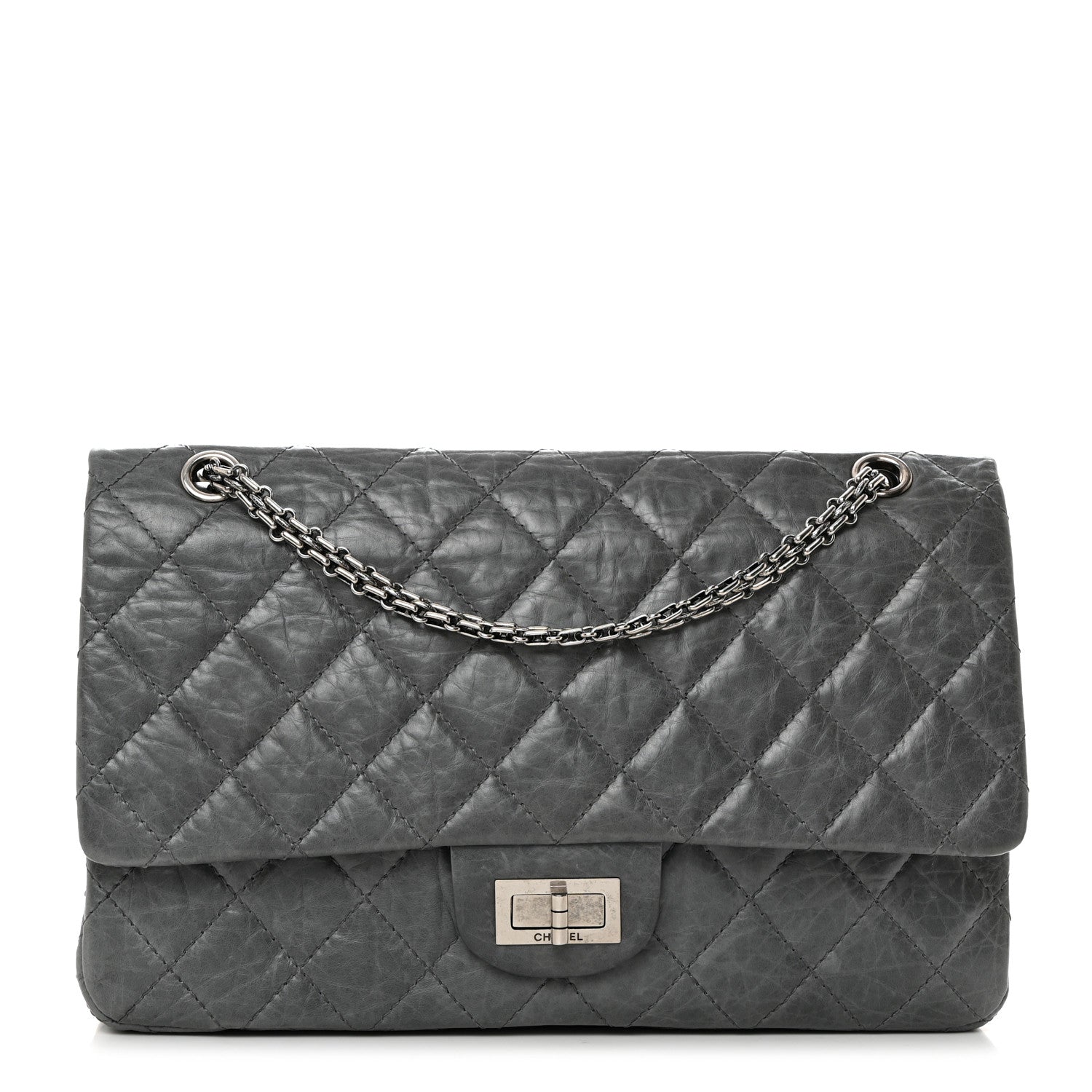 Chanel Aged Calfskin Quilted 50th Anniversary 2.55 Reissue 227 Flap Grey 1 of 11