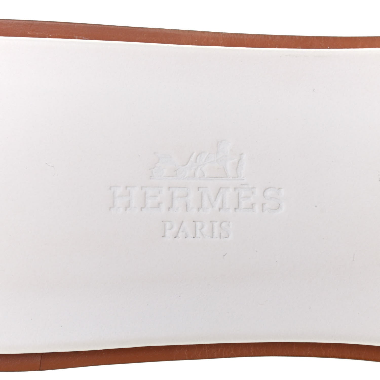 Hermes Box Calfskin Oran Sandals 36.5 White 7 of 8