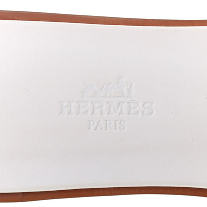 Hermes Box Calfskin Oran Sandals 36.5 White 7 of 8