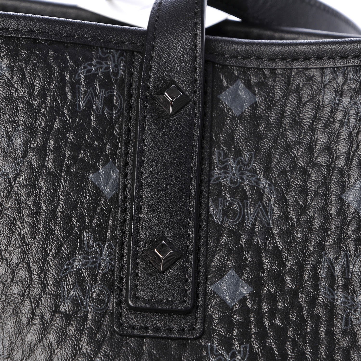 MCM Visetos Large Anya Shopper Tote Black 14 of 14