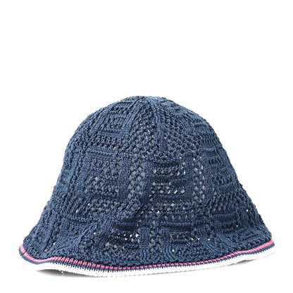 Fendi Cotton Rayon FF Knitted Bucket Hat M/L Blue 5 of 8