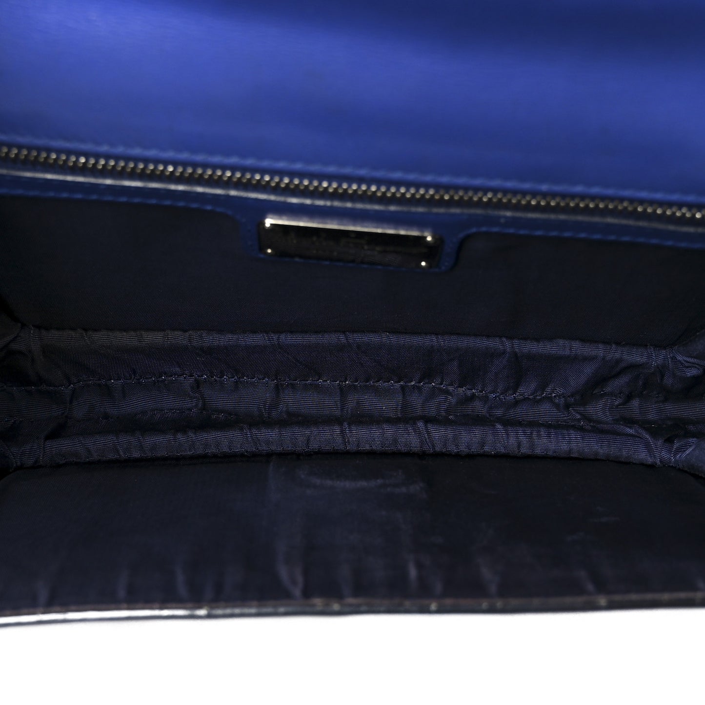 Perforated Calfskin Patent Ginny Bow Crossbody Bag Blue