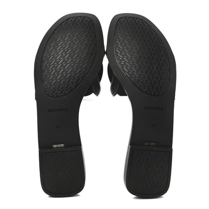 Hermes Rubber Aloha Sandals 41 Black 5 of 8