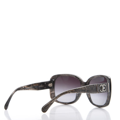 Chanel Tweed Effect Quilted CC Turnlock Sunglasses 5234 C Dark Grey 4 of 8