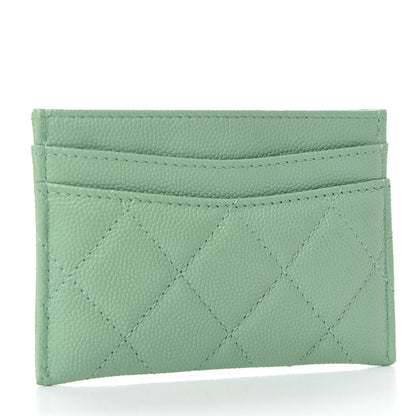 Chanel Caviar Quilted Card Holder Light Green 3 of 8