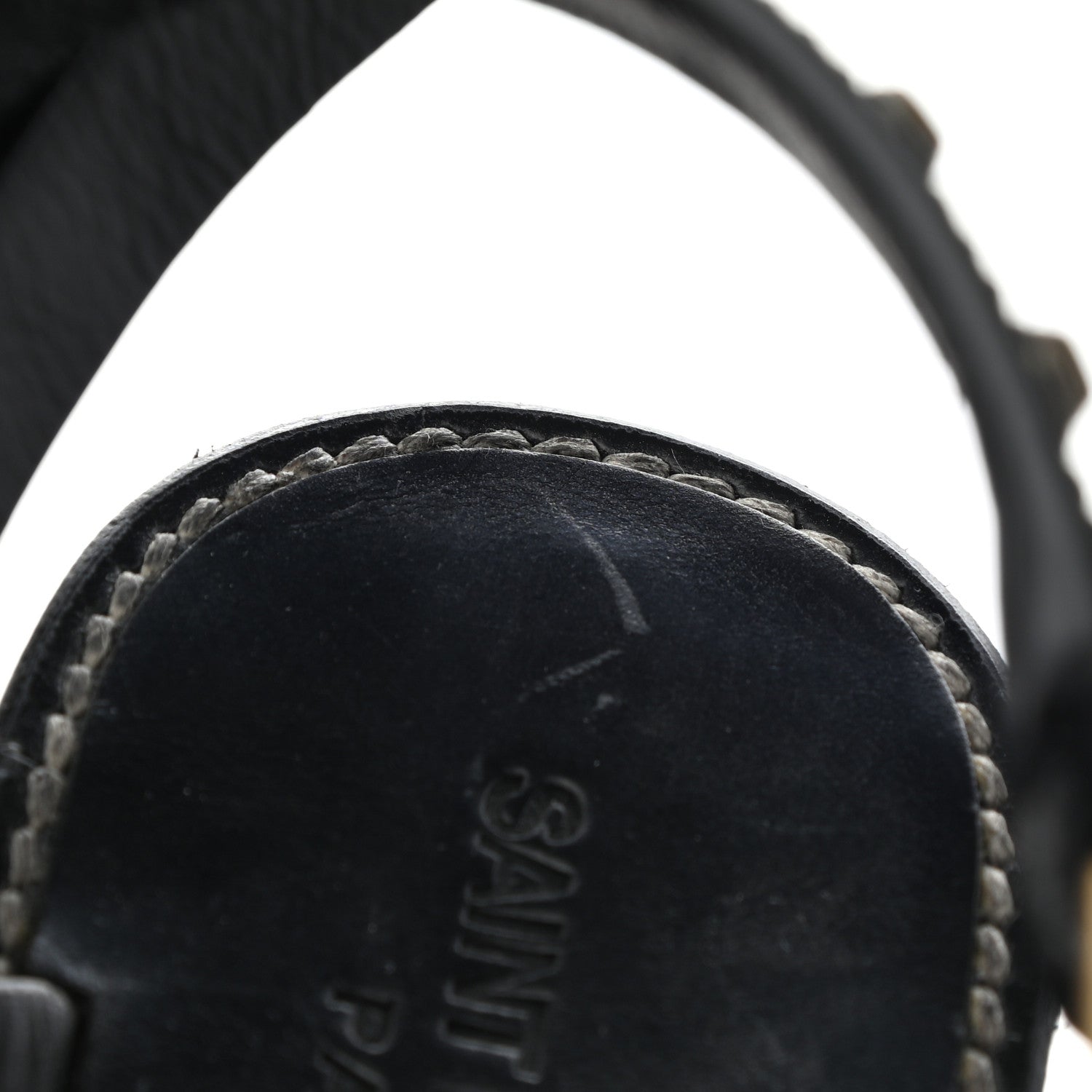 Saint Laurent Calfskin Studded Sandal Pumps 38 Black 8 of 9
