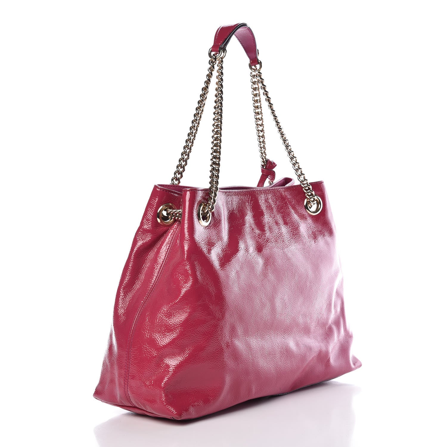 Gucci Vernice Naplack Medium Soho Chain Shoulder Bag Bright Bouganville 3 of 21