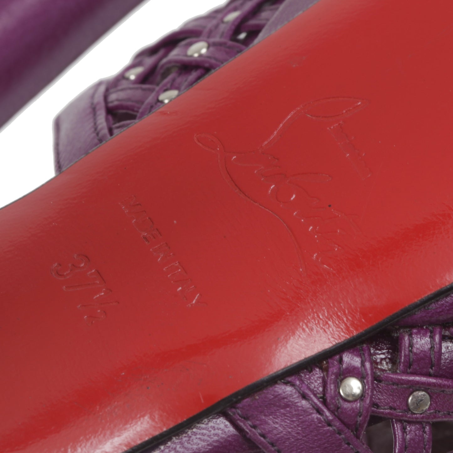 Studded Peep Toe Platform Pumps 37.5 Purple