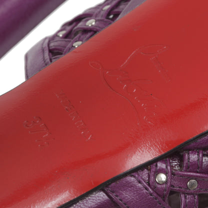 Christian Louboutin Studded Peep Toe Platform Pumps 37.5 Purple 6 of 6