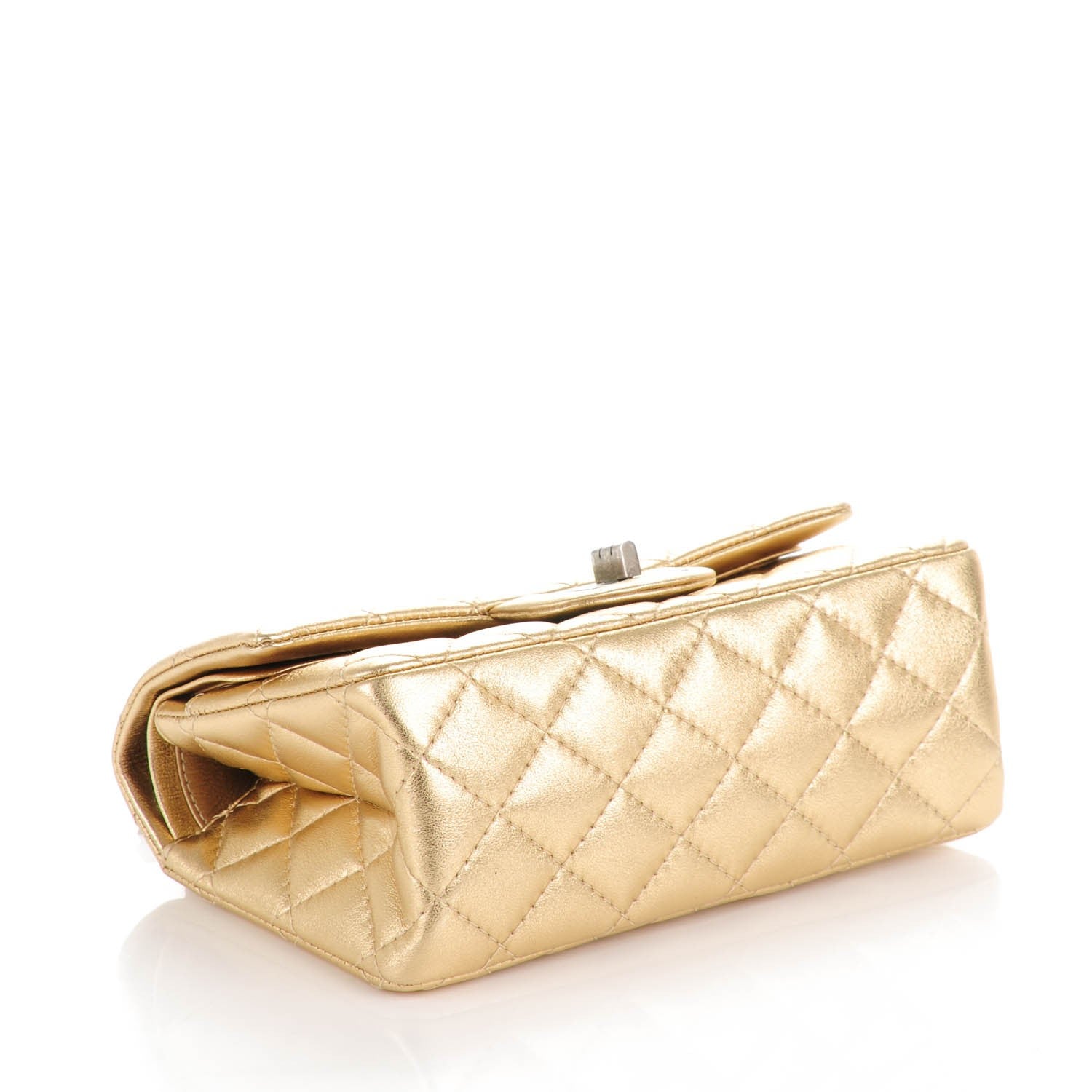 Chanel Metallic Lambskin Quilted 2.55 Reissue 224 Flap Gold 4 of 7