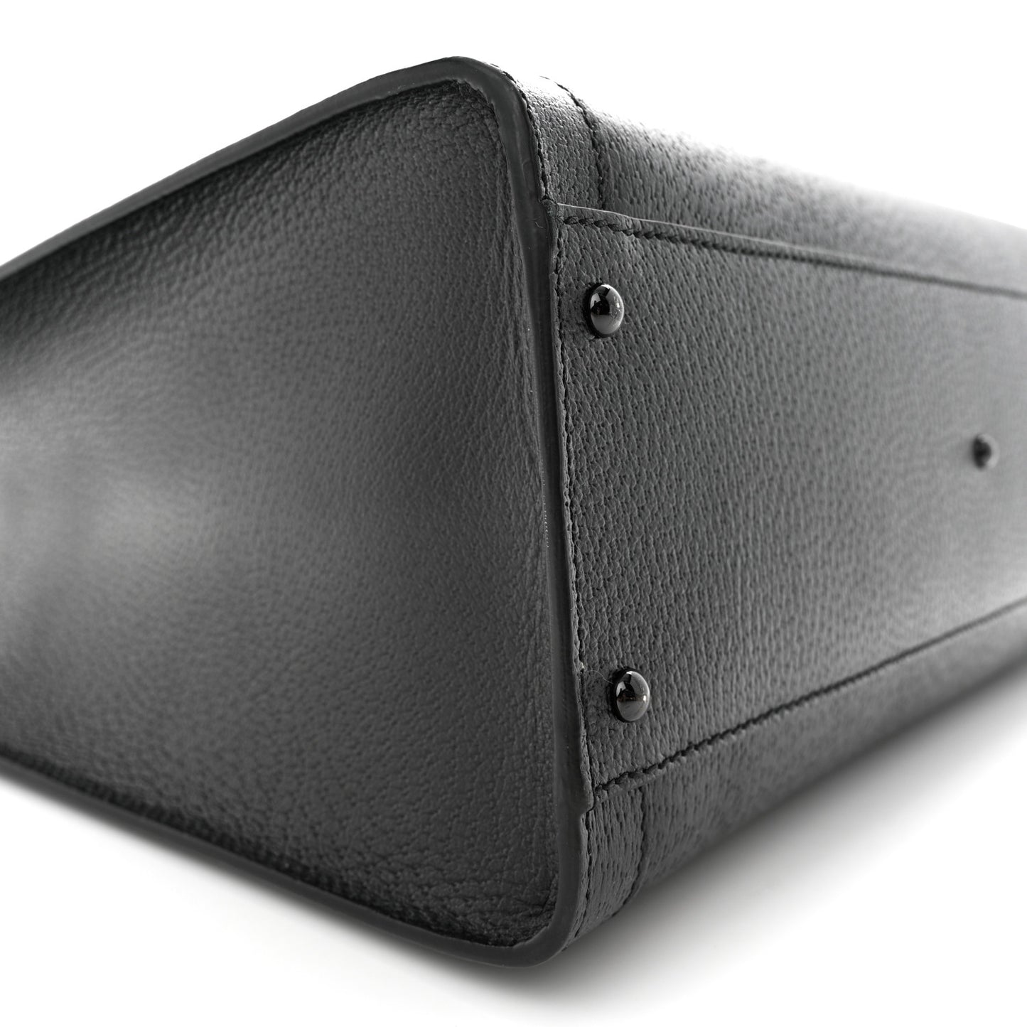 Textured Dollar Calfskin Web Monochrome Large Diana Tote Bag Black