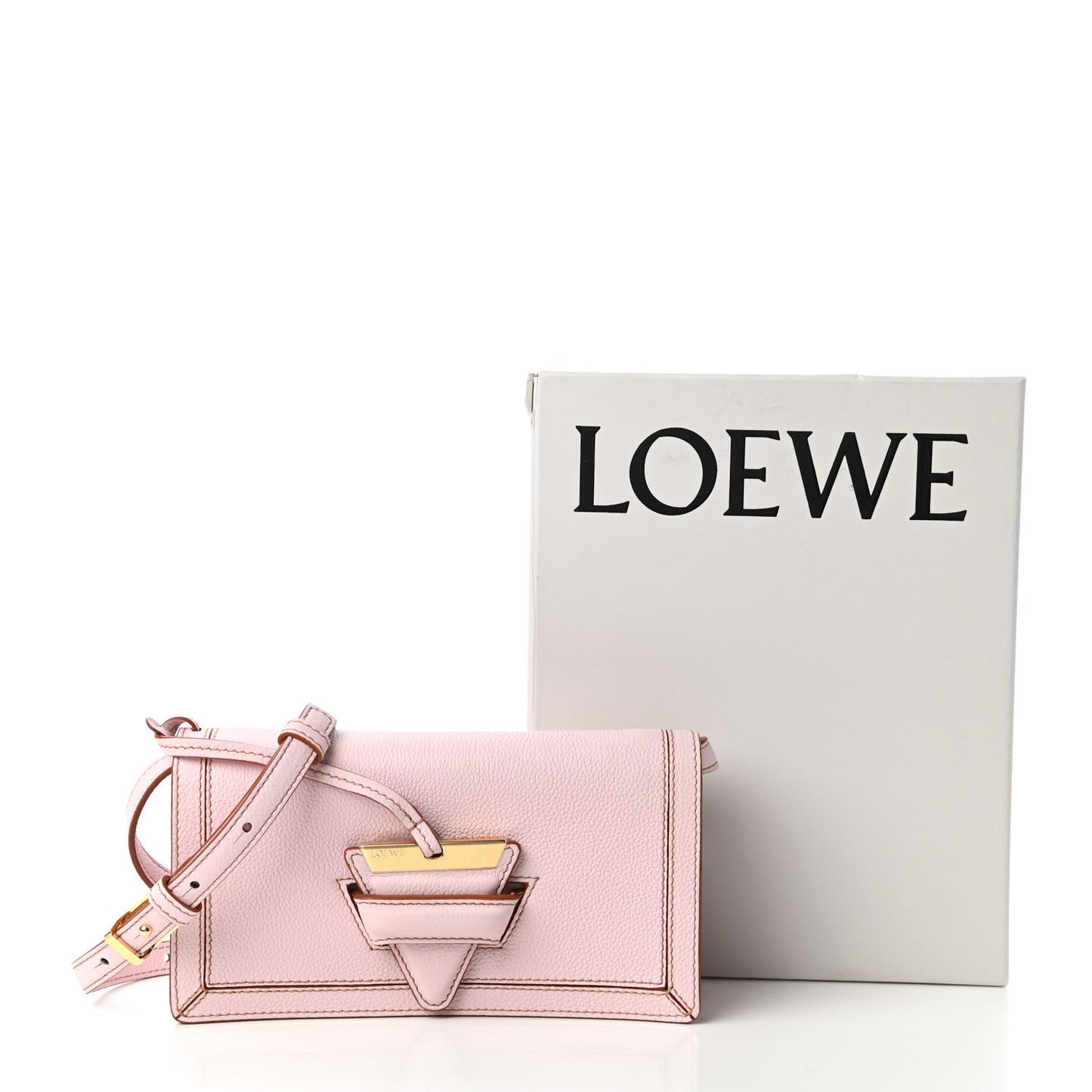 Grained Calfskin Mini Barcelona Shoulder Bag Rosa
