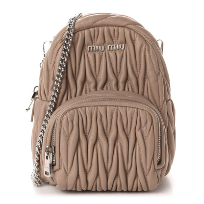 Miu Miu Nappa Matelasse Mini Backpack Cammeo 1 of 12