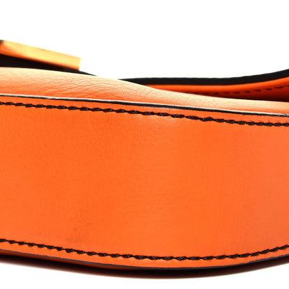 Fendi Vitello Flamingo Enamel Interchangeable Strap Baguette Orange Black Tobacco 8 of 8