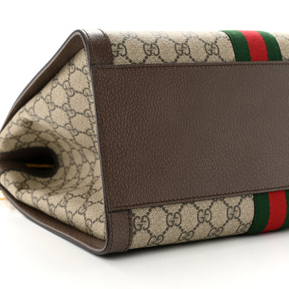 Gucci GG Supreme Monogram Web Medium Ophidia Tote Bag Brown 9 of 10