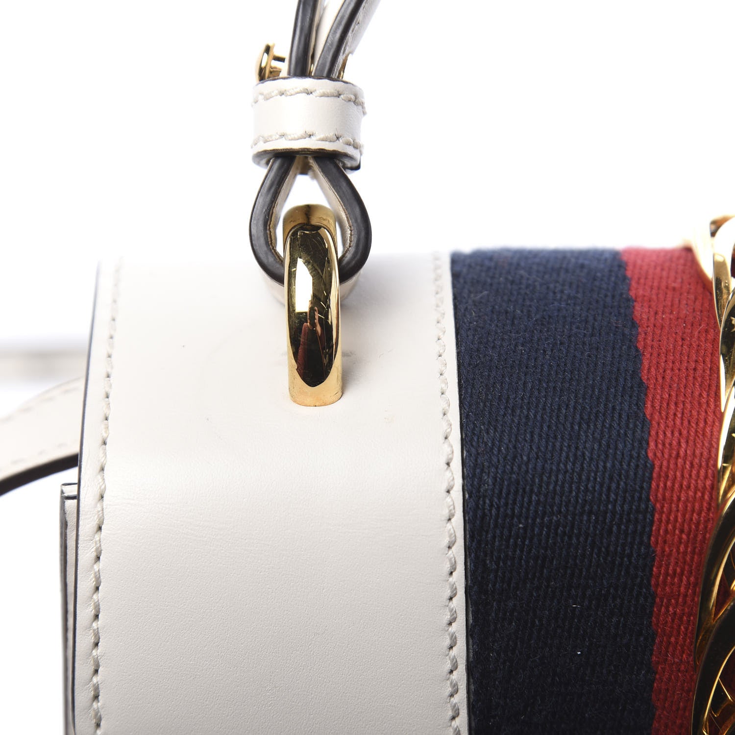Gucci Calfskin Mini Sylvie Top Handle Bag White 12 of 13