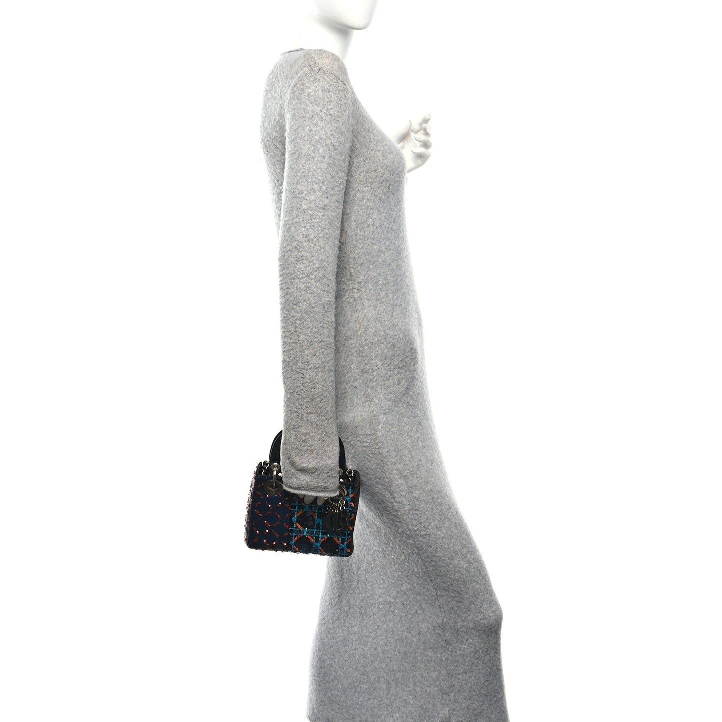 Sequin Lambskin Esprit Tokyo Mini Lady Dior Blue Multicolor