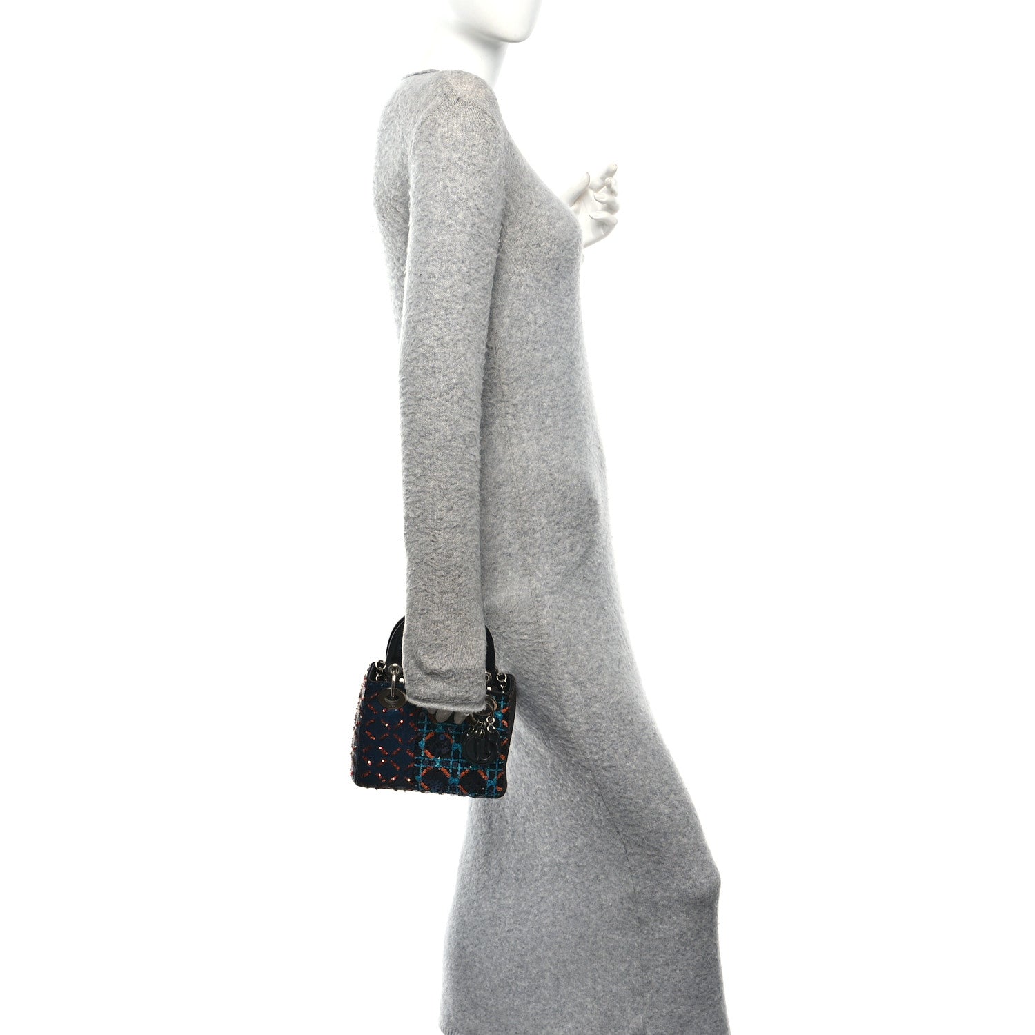 Christian Dior Sequin Lambskin Esprit Tokyo Mini Lady Dior Blue Multicolor 2 of 9