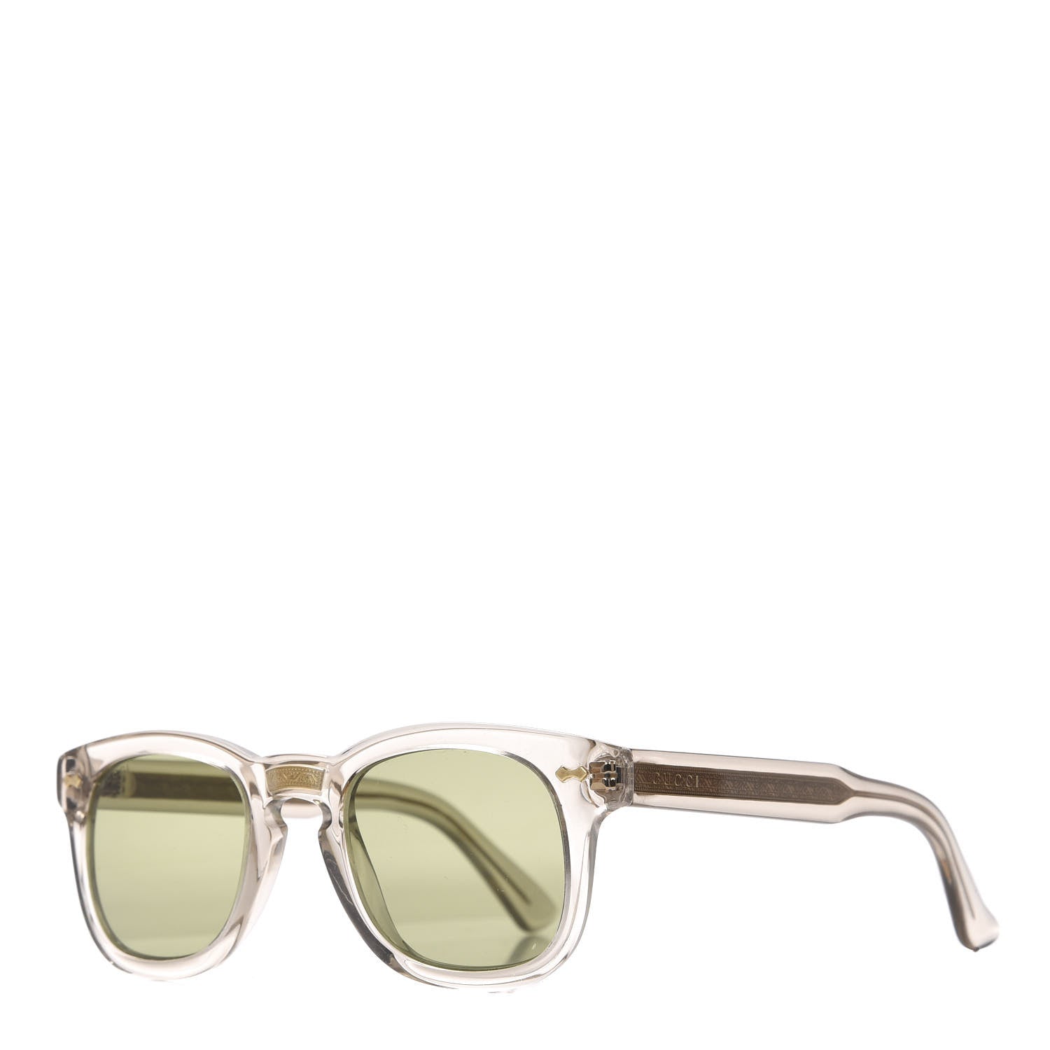 Gucci Acetate Square Frame Opulent Luxury GG0181S Sunglasses Grey Transparent 1 of 8