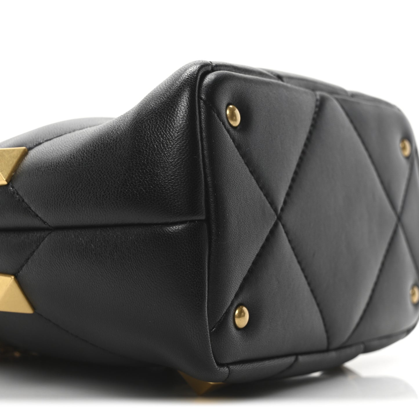 Nappa Small Roman Stud The Handle Bag Black