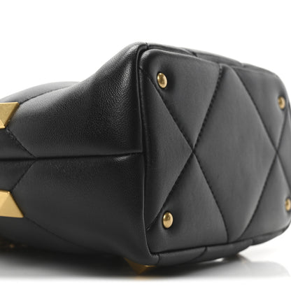 Valentino Garavani Nappa Small Roman Stud The Handle Bag Black 8 of 9