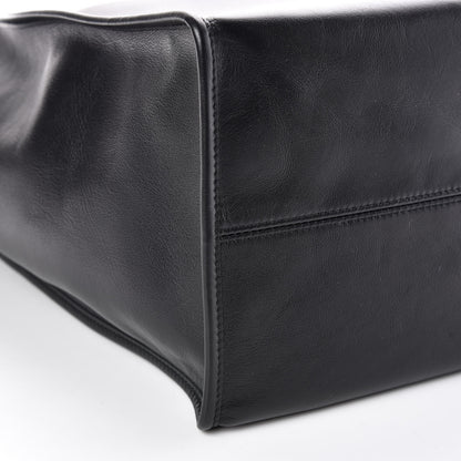 Balenciaga Calfskin Printed Logo Small Market Shopper Tote Black 5 of 9